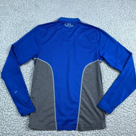 Under Armour Baseball Jersey Shirt Mens Small Fitted Blue Long Sleeve - Picture 7 of 9